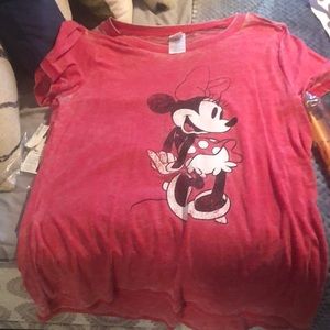 Red burnout Minnie Mouse tshirt
